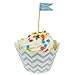 AllyDrew Standard Size Chevron Cupcake Wrappers (Set of 20), Blue