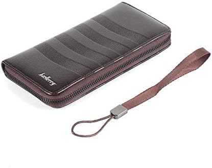 RoadRoma New Baellerry Fashion Men's Long Type PU Artificial Leather Zipper Wallet Credit