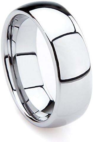 Paya Jewelry 6mm Unisex Classic High Polished Comfort Fit Domed Tungsten Metal Ring Wedding Band