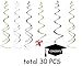 CocoHut Graduation Party Supplies Grad Hanging Decorations - Star/Mortarboards/Diplomas Ceiling Foil Swirls?30 PCS?