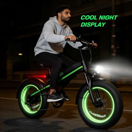 ZoulaGlide Electric Bike, 20 inch Fat Tire E-Bike for Adults, 500W Peak Motor with Pedal Assist, 90 KM Range, Adjustable Seat, 36V Battery, Dual Disc Brakes