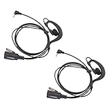 Lot 2 x Coodio G-Shape Earpiece Police Security Headset inline PTT Mic Microphone For 1 Pin Motorola Talkabout 2 Way Radio Walkie Talkie