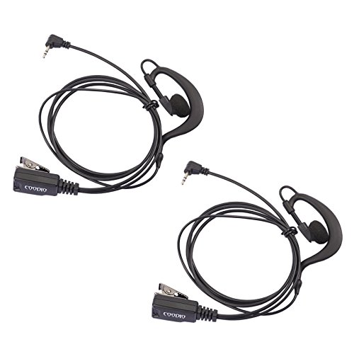 Lot 2 x Coodio G-Shape Earpiece Police Security Headset inline PTT Mic Microphone For 1 Pin Motorola Talkabout 2 Way Radio Walkie Talkie