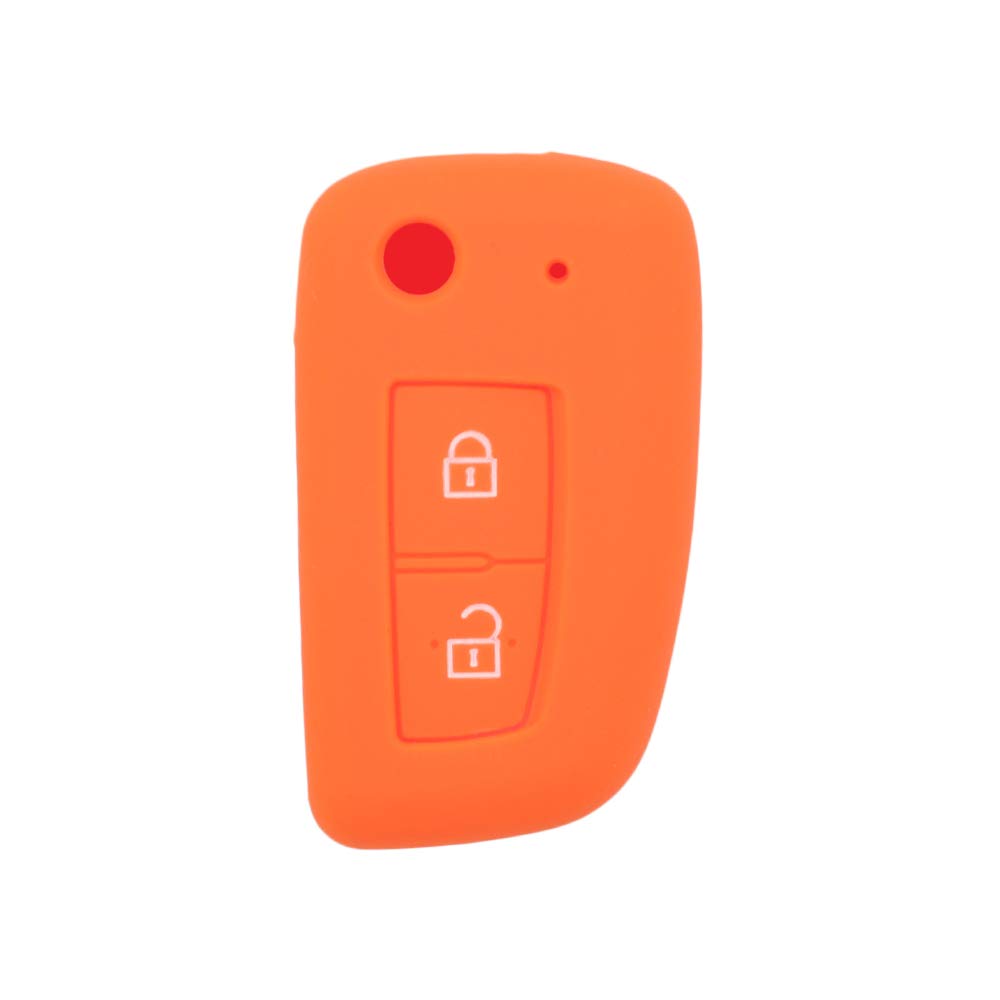 BROVACS Silicone Cover Protector Case Holder Skin Jacket Compatible with NISSAN 2 Button Remote Flip Key Fob CV9503 Orange