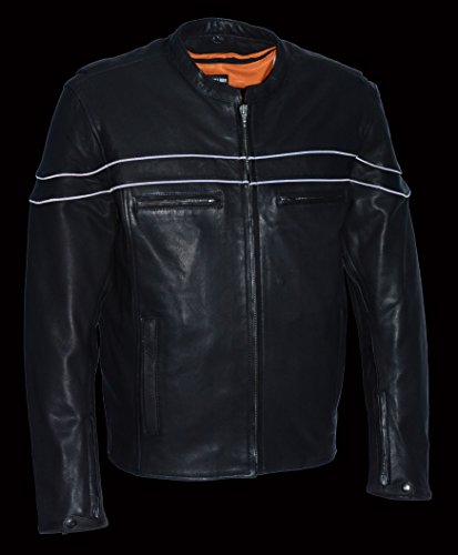 Milwaukee Leather Men's Premium Leather Vented Scooter Jacket (Black, 5X-Large)