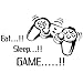 Home Find Game Wall Decals Eat Sleep Game Quote Wall Stickers Gamers World for Net Bar Living Rooms Bedroom Removable Kids and Boys Rooms Decoration 33.7 inches x 21 inches