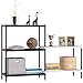 Rackaphile 3+2 Tier Bookshelf Adjustable Shelving Metal Storage Display Shelf Bookcase Utility Kitchen Storage Rack Organizer for Under Staircase, Bathroom, Pantry, Black and White