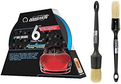 NANOSKIN AUTOSCRUB 6" Foam Pad FINE Grade AS006 W/ FREE VALET PRO DETAIL BRUSHES