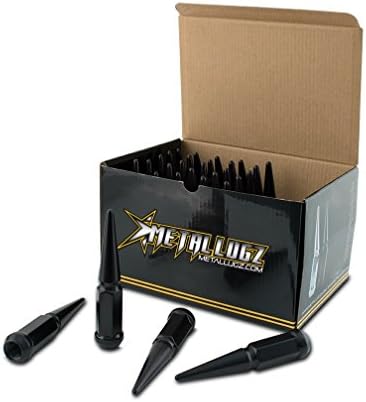 Metal LugzMetal Lugz Spiked Lugz Black 9/16" Thread 4.4" Overall Length kit Contains 20 Lugs & 1 Key