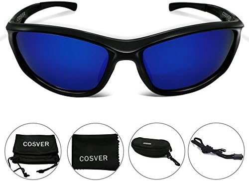 COSVER Mens Polarized Sports Sunglasses for Men Cycling Running Fishing Golf Glasses