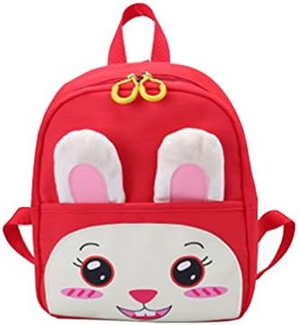 FUYUFU Children Backpack With Anti-lost Traction Rope Kindergarten Schoolbag Cartoon Backpack For 3-6 Year Old Child (Red, Rabbit)