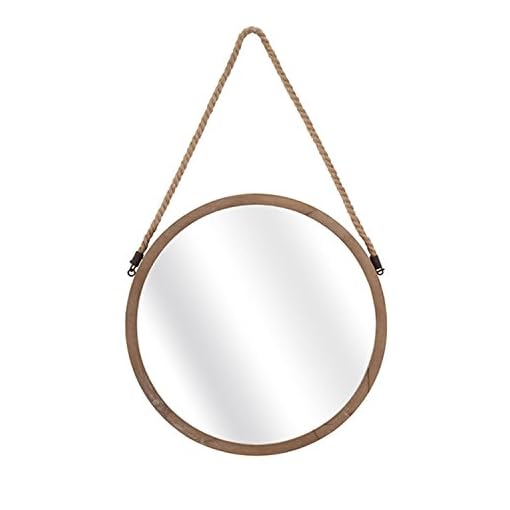 CC Home Furnishings 31" Seafarer Round Porthole Brown Wood Wall Mirror