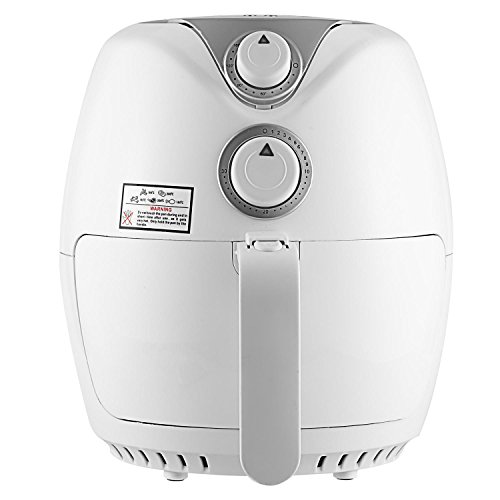 Click Here to See More Images Ferty Electric Air Fryer, Professional 1300W Deep Fryers with Rapid Air Circulation w/Temperature Control Timer, Detachable Basket and Handle, Black/White (White)