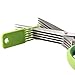 Xpener 5 Blades Herb Scissors with Cleaning Brush,Green