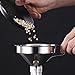 Stainless Steel Kitchen Funnel with Removable Strainer/Filter for Essential/Cooking Oils, Food Grade 3 Set Metal Funnels for Transferring of Liquid, Fluid, Dry Ingredients & Powder, HOXHA (3 Packs)