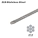 kjxxkj T316-Stainless Steel 1/8'' Aircraft Wire Rope for Cable Railing Hardware/Kit, Marine Grade (Silver, 400FT)