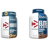 Dymatize ISO100 Hydrolyzed Protein Powder, 25g of 100% Whey Isolate Protein, Gourmet Chocolate, 20 Servings Elite Casein Protein Powder, 100% Micellar Casein, Rich Chocolate, 4 Pound