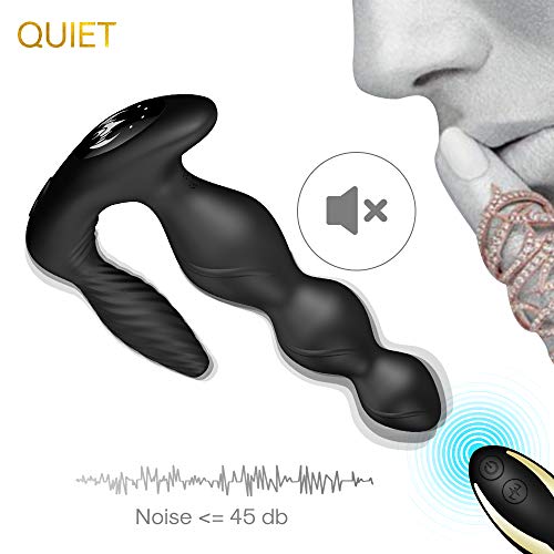 B&G Anal Vibrator Prostate Massager with Three Motors & 24 Vibrations, Butt Plug G spot Vibrator, Anal Sex Toys for Men Women Couples, Remote Control Rechargeable