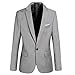 Pishon Men's Blazer Jacket Lightweight Casual Slim Fit One Button Sport Jackets, Grey, Tag Size XXXL=US Size M