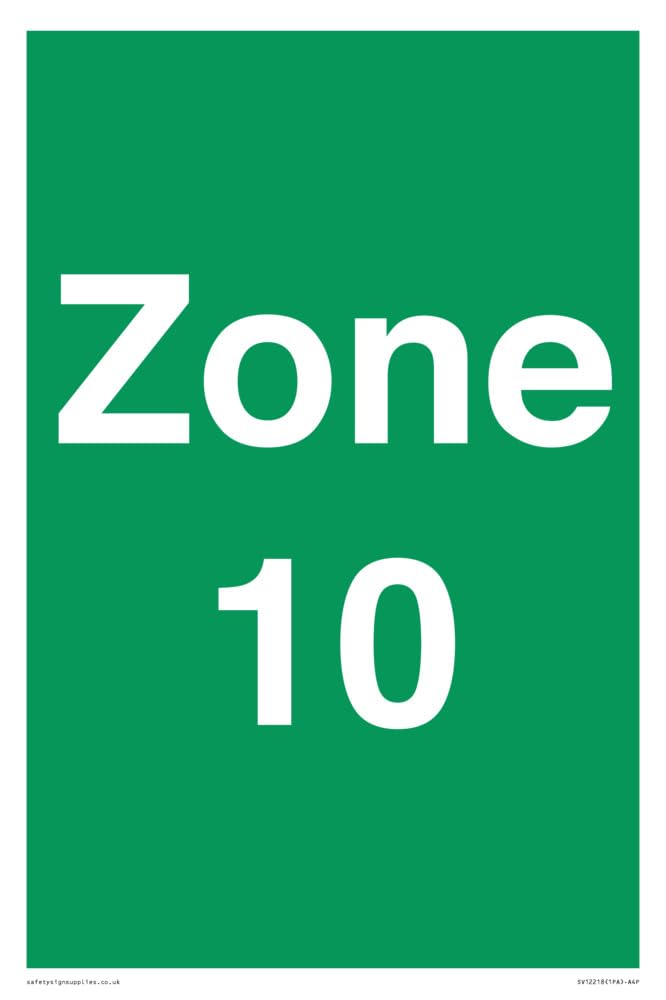 Zone 10 Sign - 200x300mm - A4P
