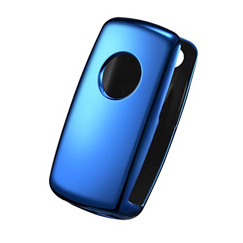 OATSBASF Autosleutelhoes VW,VW Golf sleutelbox, sleutelhoes cover voor VW Polo Passat Skoda Seat 3 toetsen (blauw) - Afbeelding 4