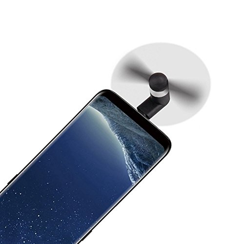 Dylviw Type C Mini Fan USB C Mini Phone Fan for Android Samsung Galaxy S8, S8 Plus, Google Pixel, Nexus 6p, Huawei V9 (Black)