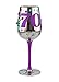 Top Shelf Decorative Metallic 70th Birthday Wine Glass, 1 Count, Multicolor