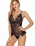Aranmei Lingerie for Women Teddy One Piece Lace Babydoll Bodysuit