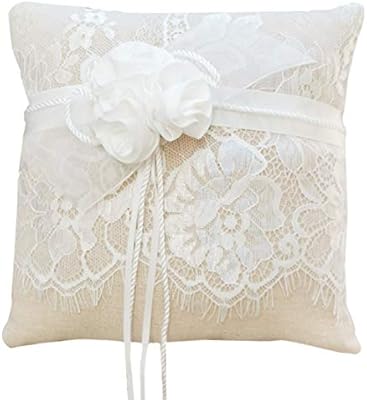 Amazon Com Awtlife Lace Wedding Ring Pillow Flower Ring Bearer