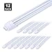 R17d Rotatable HO Base V Shaped 65W 8 Foot Led Lulbs Double Row, 7800LM,150W Fluorescent Lamp Replacement Shop Lights, Dual-Ended Power, Cold White 6000K,Clear Cover, AC 85-277V Pack of 12