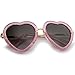 zeroUV Women's Transparent Glitter Frame Metal Temple Heart Shaped Sunglasses 53mm (Pink-Gold/Lavender)