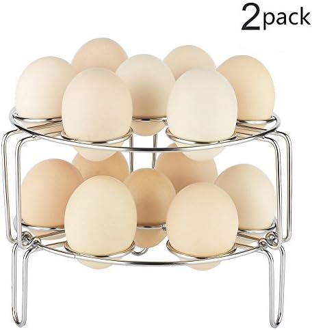 Stackable Egg Steamer Rack Trivet, Awekris Steam Rack for Instant Pot - Fits Instant Pot 5,6,8 qt Pressure Cooker Accessories - Stainless Steel Multipurpose Rack (Pack 2)