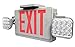Ciata Lighting LED Red Exit Sign & Emergency Light Combo with Battery Backup