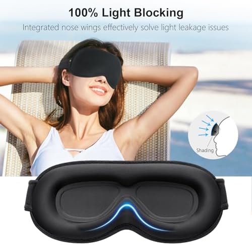 Masque de Nuit 100%Occultant pour Hommes&Femmes Zero Pression Design