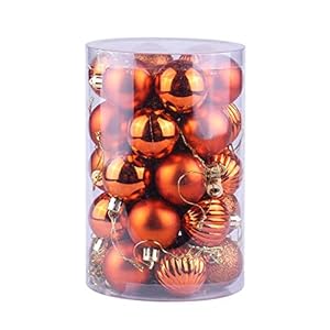 XuCesfs 34 Stks Kerstballen Ornamenten voor Xmas kerstboom Decoraties kerstballen opknoping bal (Maat: Brons)