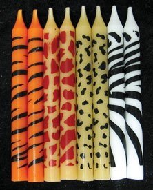 24 pc safari wild animal print birthday cake candles