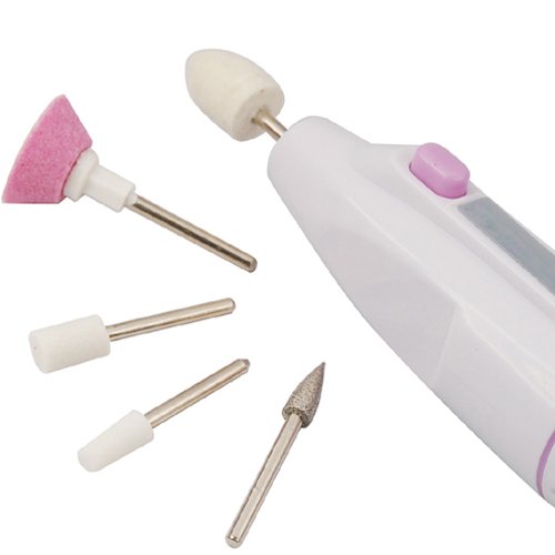 Veroda Professional Pen Shape Nail Drill Art File Electric Manicure Set 5 Bits Salon Shaper
