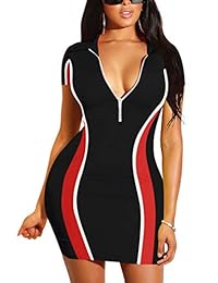 Beagimeg, vestido corto de fiesta con cremallera frontal para mujer