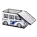 Blue Police Car Storage | Kids Collapsible Folding Toy Storage Organizer |Box Bin and Ottoman -Bedroom Policeman Décor Chest| Christmas Gift Box