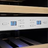 Firebird 12 Bottles Dual Zone Reversible Doors Stainless Steel Finish Wooden Shelves Freestanding Electric Wine Cooler Cellar