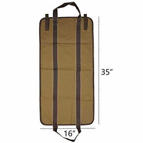 KINGCRAFT Large Firewood Holder Log Carrier Tote Bag with Heavy Duty Handles Durable Lightweight Fireplace Wood Stove Accessories for Family Outdoor Camping(35x16inch) - Thumbnail 3