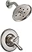 Delta Faucet Linden 17 Series Dual-Function Shower Trim Kit, Single-Spray H2Okinetic Shower Head, Brushed Nickel Shower Faucet, Delta Shower Trim Kit, Stainless T17294-SS