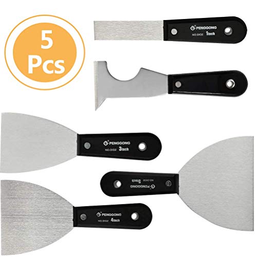 OFNMY- Paint Scraper, 5 in 1Scraper Tool, Putty Knife Set, Drywall Knife, Spackle Knife, Wallpaper Scraper, Painting Tools, Home Repair Tool, Crown Molding Tool, Paint Remover for Wood - Thumbnail 7
