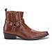 Jazame Men's Western Ankle High Cowboy Motorcycle Riding Pointy Toe Moto Dress Boots