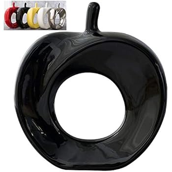WEIDILIDU Apple Ceramic Statue - Statue Home Decoration - Pottery Decoration Sculpture Large 9 Inch 6 Color Creative Home Bright Paint (Black Apple)