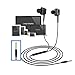 OUCOMI In-Ear Wired Headphones, Dual Dynamic Drivers Stereo Earphones Black