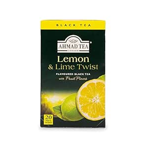 Amazon Com Ahmad Tea Lemon Lime Twist Black Tea 20 Count Boxes Pack Of 6 Grocery Gourmet Food