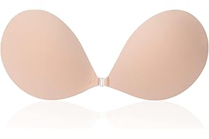 Awant Adhesive Sticky Push up Strapless Invisible Stick on Reusable Silicone Bra for Women Dress Breast Lift