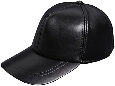 Taonology Baseball Cap Leather Biker Cap Outdoor Sports Hats Snapback Hats for Men and Women(Black)