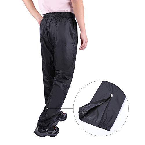 REDCAMP Unisex Rain Pants Waterproof Lightweight with Side Zipper